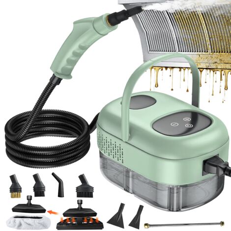 Nettoyeur vapeur haute pression 2500W avec têtes de brosse, réservoir d'eau de 1L, 6 vitesses, pour le nettoyage de la voiture, de la cuisine, etc.