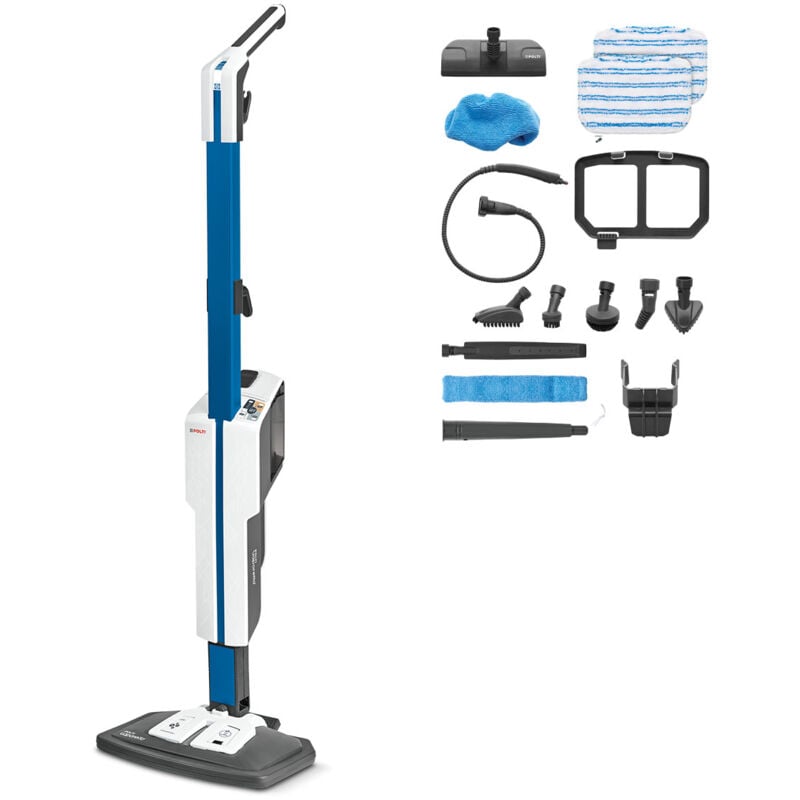Balai vapeur et nettoyeur vapeur portable Polti Vaporetto SV620 Style, toute surface, 15 accessoires