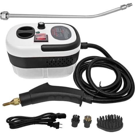 Nettoyeur vapeur portable 2500 W : nettoyeur vapeur à pression avec 3 têtes de brosse et 6 niveaux de puissance Réservoir d'eau de 1000 ml