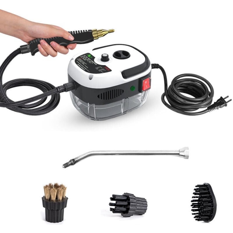 Gotrays - Nettoyeur vapeur portable de 2 500 w, machine de nettoyage à vapeur pressurisée à haute température avec têtes de brosse pour meubles de