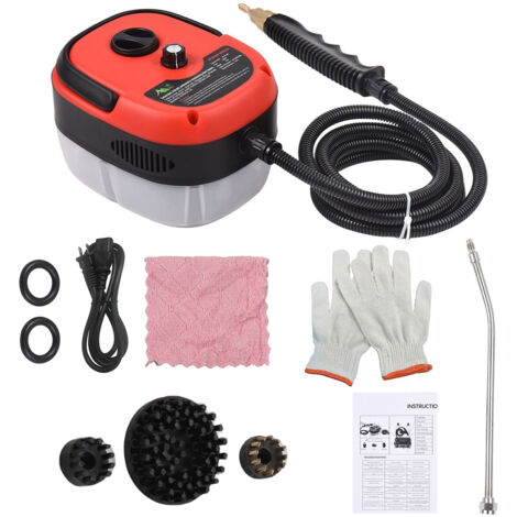 Nettoyeur Vapeur Portable Multifonction [1500W] Haute Température [105°C] 6 Vitesses avec Kit de Brosses pour Cuisine Salle de Bain Sol Voiture