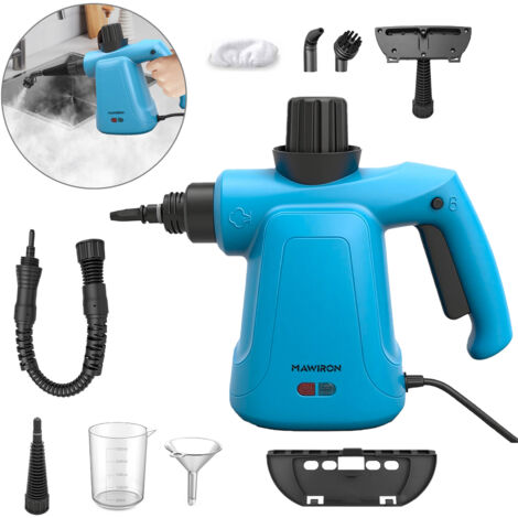 Nettoyeur vapeur portatif, avec 9 accessoires et verrouillage de sécurité, pour un nettoyage en profondeur multi-surfaces : maison, voiture, salle de bain, joints, sols, fenêtres.