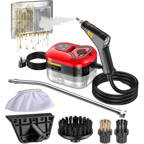 Nettoyeur vapeur portatif, nettoyeur vapeur portable 1500 W, nettoyeur vapeur, nettoyeur haute température, nettoyeur désinfectant (ensemble de 8 pièces) Modèle CNC - Blanc