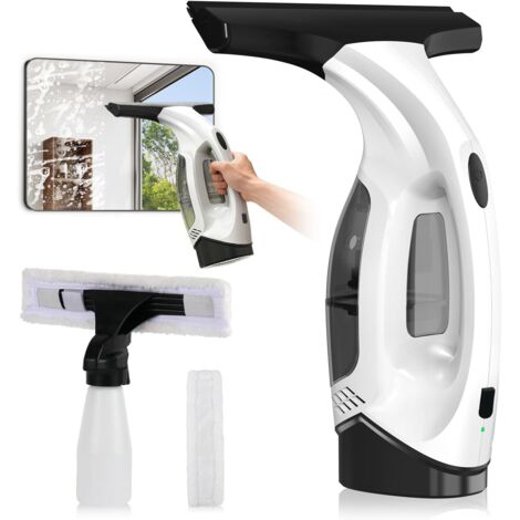 Nettoyeur Vitre, Kit Nettoyeurs de Vitres Sans Fil avec Autonomie de 30 min, Lave Vitre Electrique avec Raclettes de 28cm & Réservoir de 150ml, Adapté aux Vitres, Carrelages & Miroirs