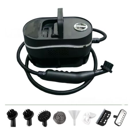Nettoyeurs À Vapeur Génériques, Nettoyeur À Vapeur Polyvalent 1500 W, Thermorégulation À 2 Vitesses, avec Nettoyeur À Vapeur À Écran Tactile de Grande Capacité/lumière Bleue de 1200 ML--noir