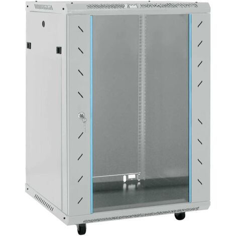 Network Cabinet with Storage Grey 60 x 60 x 80 cm Steel vidaXL