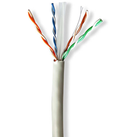 Network cable roll cat6 solid uutp bare copper 3050 m indoor round lszh grey pull box