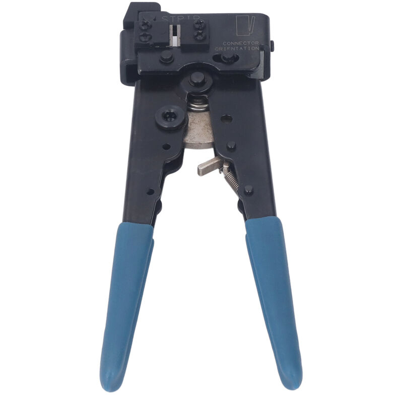 Groofoo - Network Crimper Carbon Steel Head Anti Slip Rubber Handle 8P Ratchet Structure RJ45 Crimping Tool