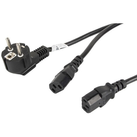 Netzkabel lanberg schuko cee 7/7 auf 2x iec320 c13 2m