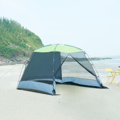Netzpavillon Beekdaelen 305x305x213 cm Grau/Hellgrün [pro.tec]