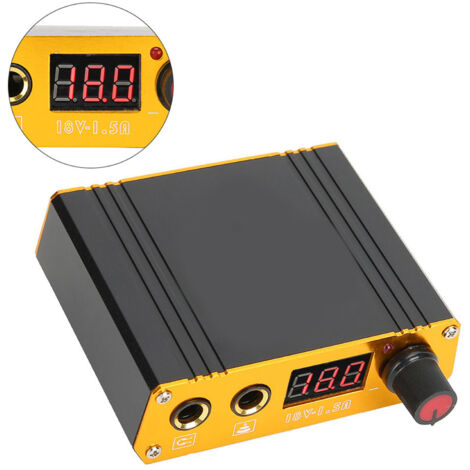 Netzteil für Tätowiermaschinen, professionelles Netzteil, 100–230 V, EU-Stecker, Schwarz, LCD-Display