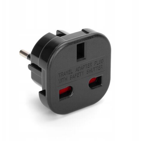 NETZWERKADAPTER STECKER REISEADAPTER EU PL STECKER UK BUCHSE SCHWARZ