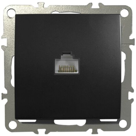 Netzwerkdose CAT 5 LAN RJ45 Port Anschlussdose Unterputz Schwarz Matt