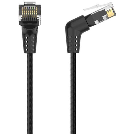 Netzwerkkabel UTP Cat.6 Vention RJ45 Ethernetkabel in Schwarz 90-Grad-Stecker 3m