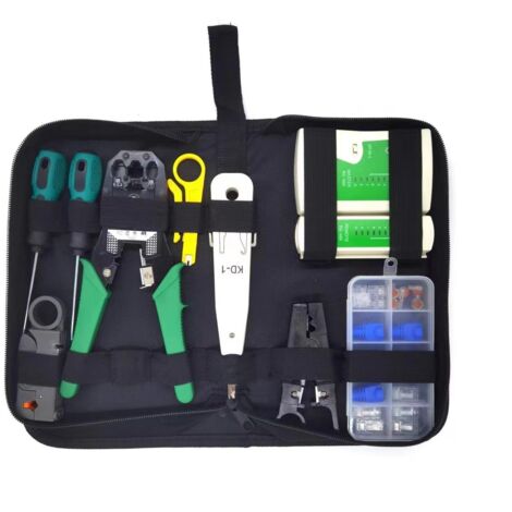 Netzwerkkabeltester, Computer-Reparatur-Tool-Kit, professioneller Wartungskabeltester, Netzwerkkabel-Crimpzange für den Haushalt