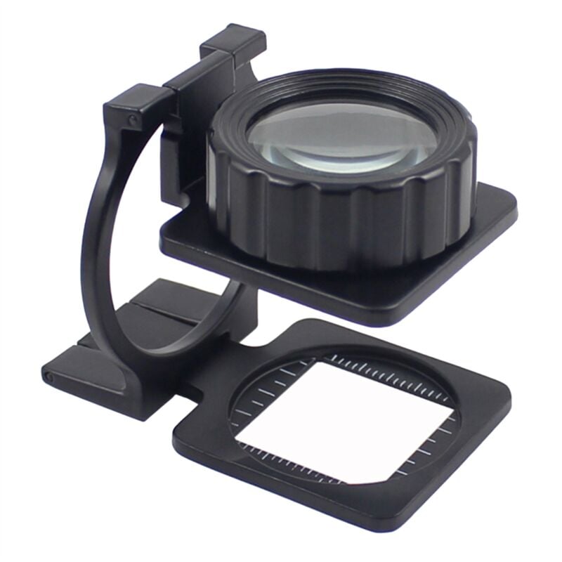 Image of Neu 20X30mm Doppel Glas Metall Farbe Falten Textil Optische Lupen Lesen Lupe Objektiv Tasche Lupe