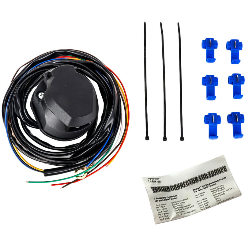 Image of Neu 7 Pin Trailer Socket Kabel 1,5 m Draht für Auto AnhäNger Verkabelung Verbinder Teile