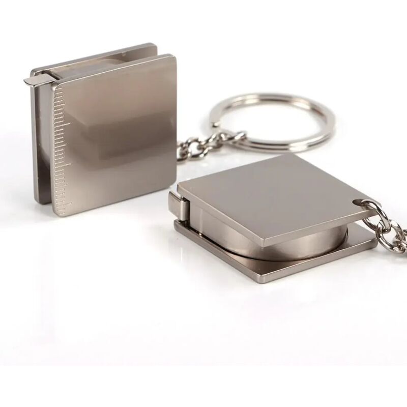 Image of Neu eingetroffen: Edelstahl-Maßband-Schlüsselanhänger, Messwerkzeug, Lineal, 1 Stück