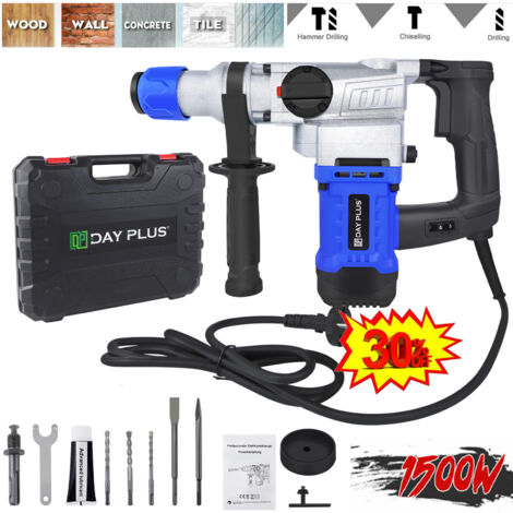 Neu Stemmhammer Bohrhammer Schlagbohrhammer SDS PLUS Meisselhammer 1500W Profi