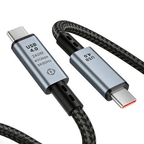 [Neue Generation] Thunderbolt USB-C-Kabel, Nylon-USB-4-Kabel mit Datenübertragung von 40 Gbit/s, PD3.1 240 W, 8K @ 60 Hz Videoübertragung für iPhone 17/Air/iPad/MacBook Pro/Dockingstation (1,5 Zoll)