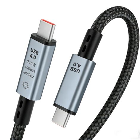 [Neue Generation] Thunderbolt USB-C-Kabel, Nylon-USB4-Kabel mit 40 Gbit/s Datenübertragung, PD3.1 240 W, 8K @ 60 Hz Videoübertragung für iPhone 17/Air/iPad/MacBook Pro/Dockingstation (1 m)