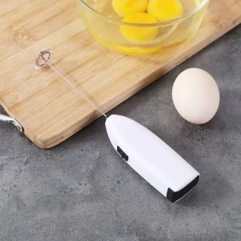 Neuer elektrischer Milchaufschäumer, Kaffeeaufschäumer, Schneebesen, Mixer, Rührgerät, Eierquirl, Taschen-Küchenhelfer zum Umrühren von Milch, Kaffee und Eiern, Weiß