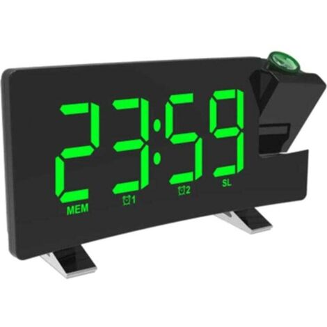 Neuer USB-Wecker mit permanent leuchtender Projektion (Grün), dekorative Wanduhr für Wohnzimmer und Schlafzimmer