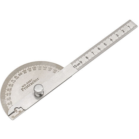 Neuer Winkelmesser aus Edelstahl, 180-Grad-Halbkreiswinkel für Holzarbeiten (neu 0-180/10 cm)
