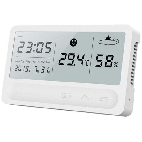 Neues wiederaufladbares Thermometer und Hygrometer für den Innenbereich, geeignet für Zuhause und Kinderzimmer, mit stündlichem Alarm. Misst die Luftfeuchtigkeit (trocken/feucht).