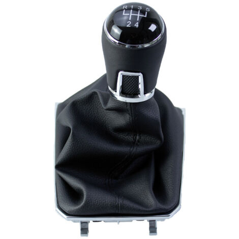 Neues Zubehör für das manuelle Schaltgetriebe/den Schaltknauf von Volkswagen Lamando, schwarzes Leder, 5-Gang, ein Set.