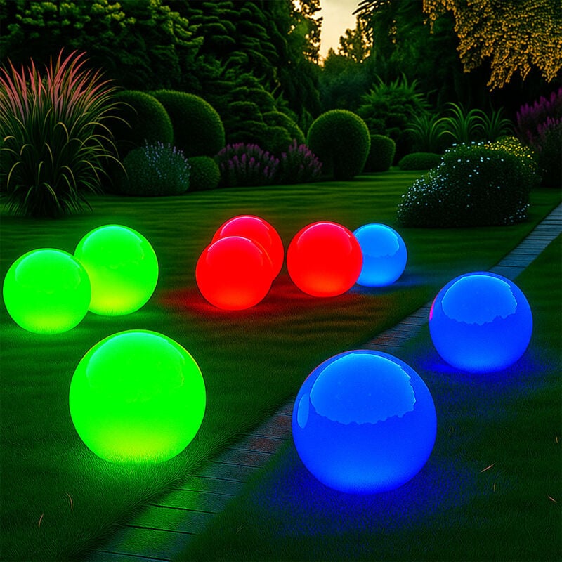 Etc-shop - Lampe d'extérieur, lumière d'ambiance, lampe de jardin, boule lumineuse, lampe d'extérieur, lumière décorative, piscine, dimmable, rouge,