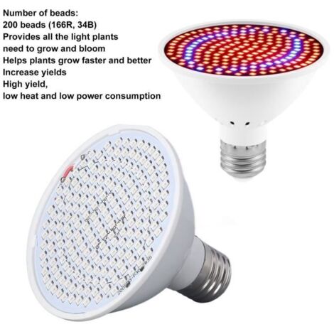 NEUF LED E27 lante à spectre complet élèvent une ampoule de lampe pour culture hydroponique de plantation de fleurs 85-265V