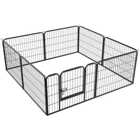 EUGAD Enclos Modulable Extérieur avec 29 Panneaux DIY, Cage Lapin pour  Petits Animaux avec Porte Escalier, Parc pour Cobaye Chat, Métal, PP, Noir,  105x70x70 cm : : Animalerie