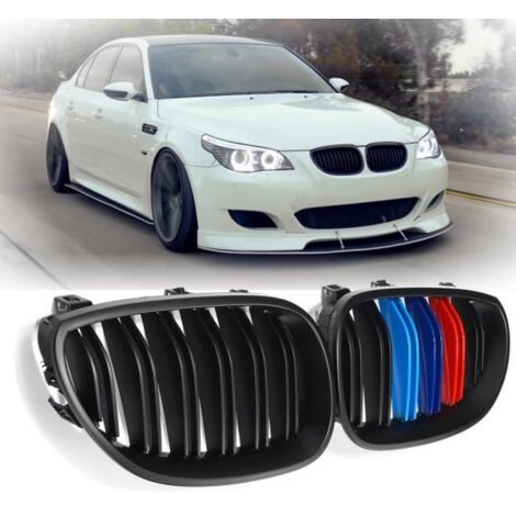 NEUFU 2Pcs Grille de Calandre Avant M-Color Matte Noir Pour BMW E60 03-09