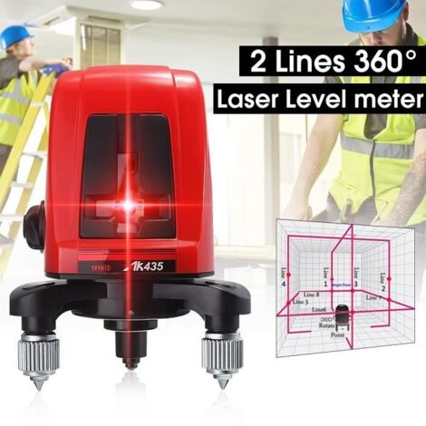 NEUFU 360° Niveau Laser Automatique Nivellement 2 Lignes 1 Point Rouge