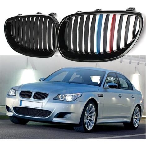 NEUFU Grille Calandre Prise Air Noir Brillant+M-color Pr BMW 03-09 E60 E61 M5 5 Série