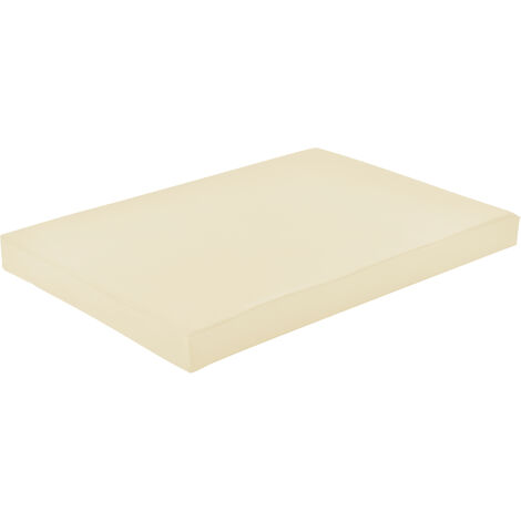 [neu.haus] Coussin de Palette avec Housse Éponge de Palette avec Housse Polyuréthane PVC Polyéthylène Blanc Beige 120 x 80 x 10 cm