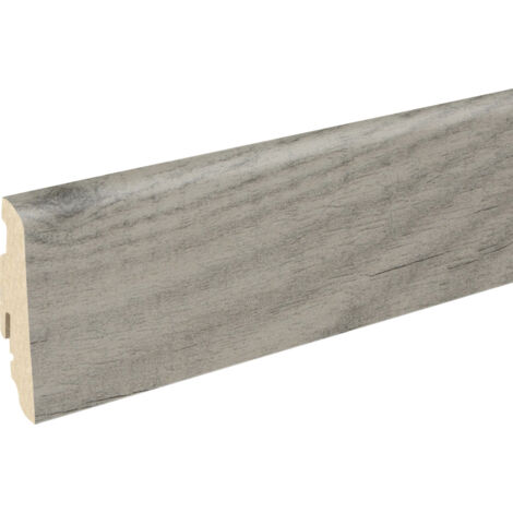 Neuhofer Fußleiste 240 cm 58 x 19 mm Seekiefer grau Sockelleiste