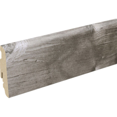 Neuhofer Fußleiste 240 cm 58 x 19 mm Spaltholz grau Sockelleiste