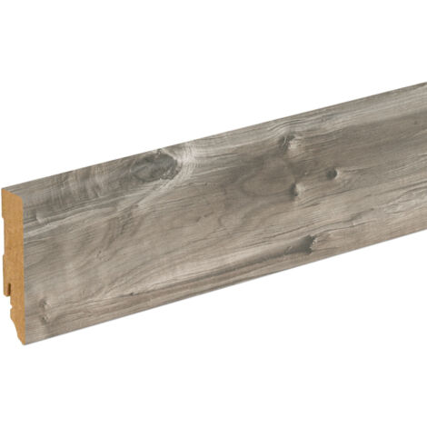 Neuhofer Fußleiste 240 cm 70 x 19 mm Spaltholz grau Sockelleiste