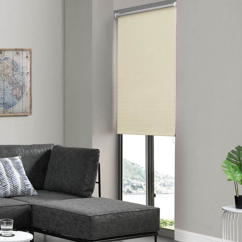 

[neu.haus] - Cortina enrollable - 160x230cm - crema - no necesita taladrar