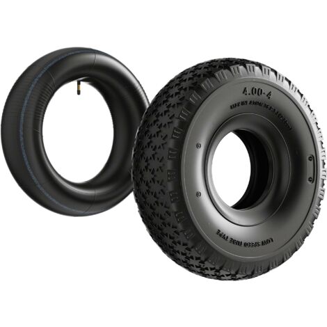Neumático 11x4.00-4 4pr con cámara de aire y válvula recta, repuesto para tractores de jardín