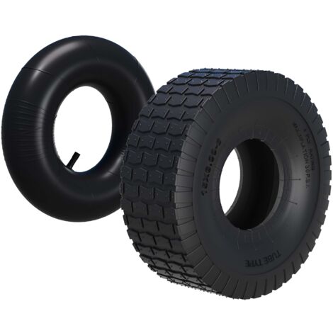 Neumático 15x6.00-6 4pr con cámara de aire y válvula recta, repuesto para tractores de jardín