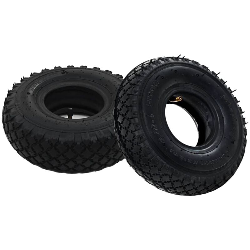 

Neumáticos con cámaras internas carretilla 2 uds 3.00-4 260x85 - Negro - Vidaxl