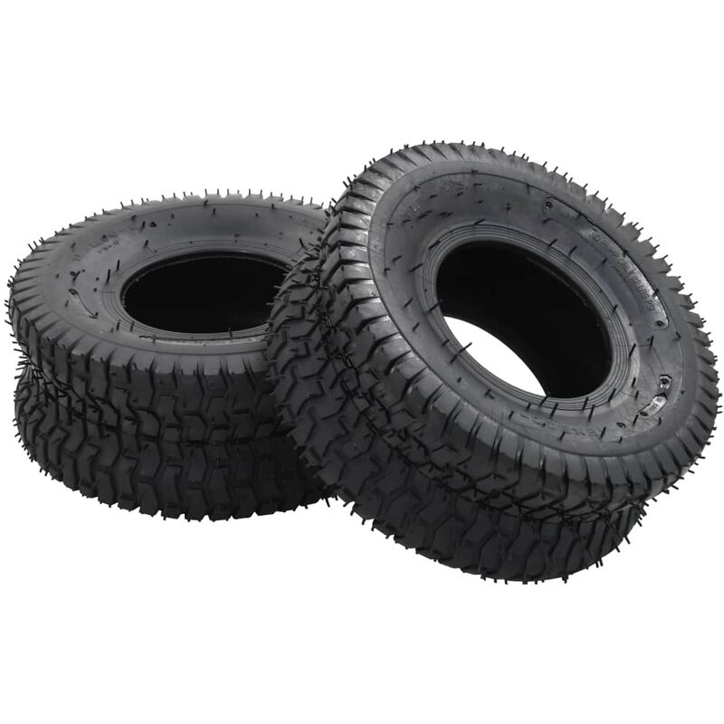 

Neumáticos para carretilla 2 unidades caucho 15x6.00-6 4PR - Negro - Vidaxl