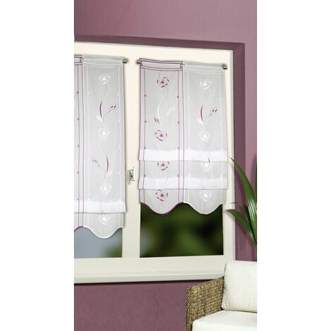 Neusser Collection Klipsrollo Inez weiß-beere, 49 x 120 cm Bistrogardinen