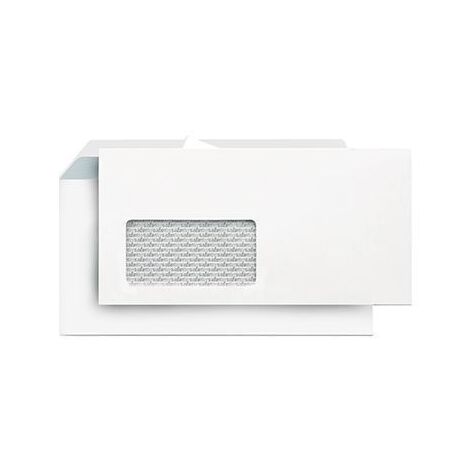 NEUTRALWARE Briefumschlag Lettersafe DIN lang 220 x 110 mm (B x H) mit Fenster 80g/m² mit HaftklebungPapier weiß 500 St./Pack.
