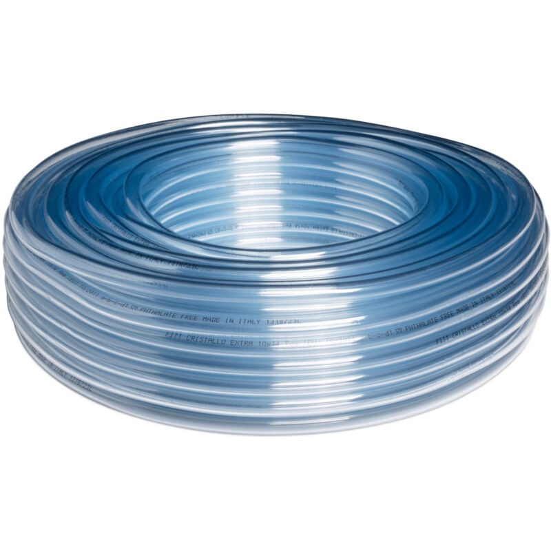 Cristallo extra 10mm 50m, Tuyau certifié pour Passage des Liquides Alimentaires Sans Pression, et Boissons avec Teneur en Alcool jusqu'à 50% vol