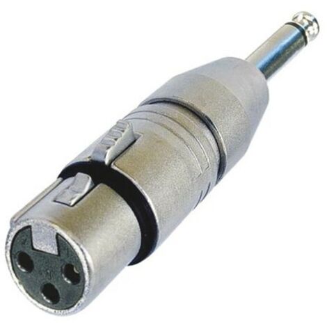 Neutrik Adaptateur audio XLR femelle vers jack mono 6,35 mm connecteur de câble pré-câblé pour studio live scène instruments microphone boîtier robuste métal noir usage intensif