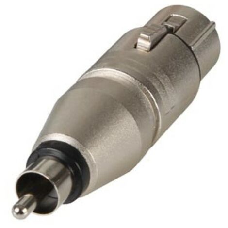 Neutrik Adaptateur audio XLR femelle vers RCA phono, connecteur pré-câblé pour studio, scène, enregistrement, instruments, mixage, boîtier métal argenté robuste, conforme norme IEC, usage intensif